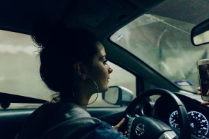 Young woman on her first lesson at APD intensive driving school